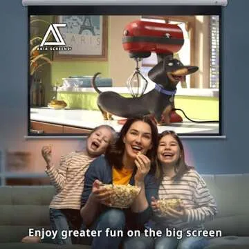 Akia Screens 110 inch Pull Down Projector Screen Manual B 16:9 8K 4K HD 3D Ceiling Wall Mount White Portable Projection Screen Retractable Auto Locking for Indoor Movie Home Theater Office AK-M110H1