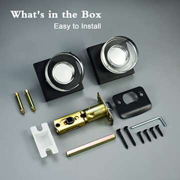 coolnews Matte Black Door Knob Glass Door Knobs Interior Privacy Door Knobs with Lock for Bathroom and Bedroom Vintage Crystal Door Knobs