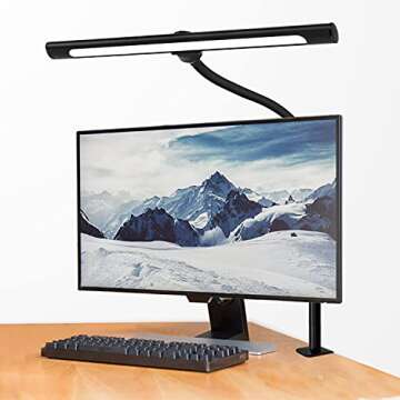 MIPAWS LED Desk Lamp 12W 600lm Workbench Lights Adjustable Goose-Neck Clamp Lamp with 5 Color Modes,...