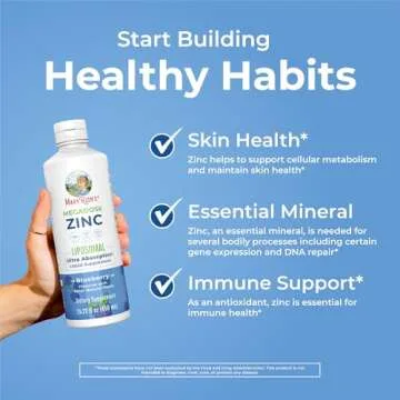 MaryRuth Organics Nutritional Supplement | Liposomal Liquid Zinc Supplement with Vitamin E | Overall Health and Skin Care | Blueberry | Vegan, Non-GMO, Gluten Free, No Sugar Added | 15.22 Fl Oz