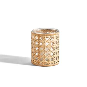 Stylish Cane Webbing Candleholder and Vase for Home