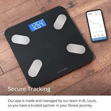 Greater Goods Digital Bathroom Scale for Body Weight, BMI, Body Fat, Muscle Mass, Bluetooth Smart Scale with App Integration, 400 lbs, Black