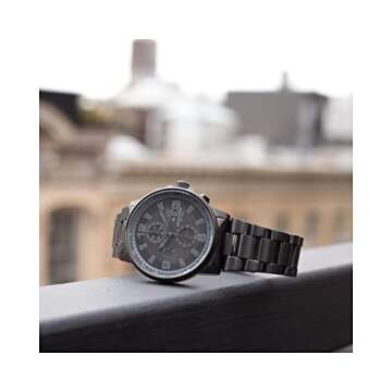 Citizen Men's Eco-Drive Weekender Nighthawk Chronograph Watch in Black IP Stainless Steel, Black Dial (Model: CA0295-58E)