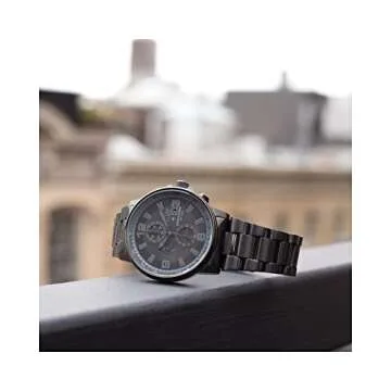 Citizen Men's Eco-Drive Weekender Nighthawk Chronograph Watch in Black IP Stainless Steel, Black Dial (Model: CA0295-58E)