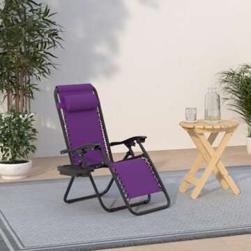 Best Choice Products Set of 2 Adjustable Steel Mesh Zero Gravity Lounge Chairs - Amethyst Purple