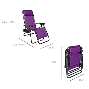 Best Choice Zero Gravity Lounge Chair Set - Adjustable Comfort