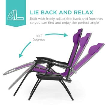 Best Choice Zero Gravity Lounge Chair Set - Adjustable Comfort