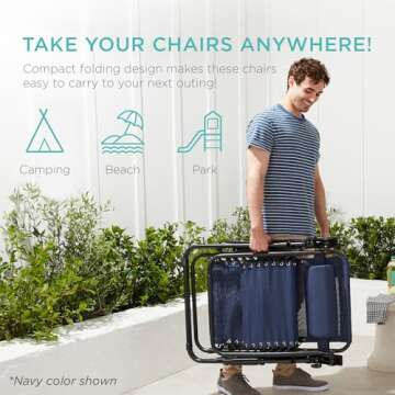 Best Choice Zero Gravity Lounge Chair Set - Adjustable Comfort
