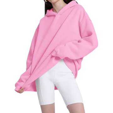 Dnzzs Acid Wash Hoodie for Womens Hoodies Pullover Oversized Women's Fashion Pink Hoodies & Sweatshi...