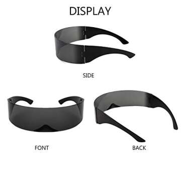 FEISEDY 80s Futuristic Cyclops Cyber Visor Sunglasses Men Women Punk Style Cosplay B2740