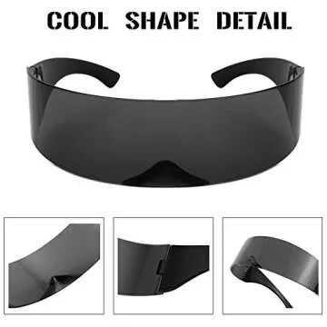FEISEDY Futuristic Cyber Visor Sunglasses for All