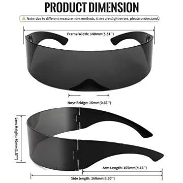 FEISEDY Futuristic Cyber Visor Sunglasses for All
