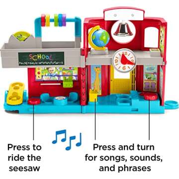 Fisher-Price Little People Toddler Toy Friendly School Musical Playset with Figures for Pretend Play Kids Ages 1+ Years​