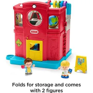 Fisher-Price Little People Toddler Toy Friendly School Musical Playset with Figures for Pretend Play Kids Ages 1+ Years​