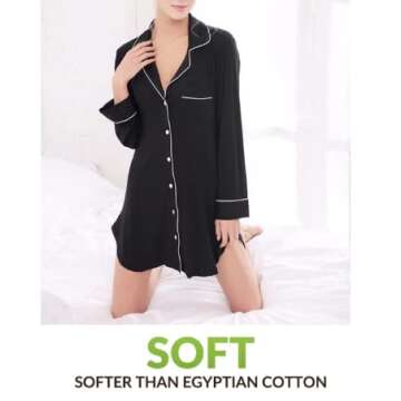 Soft Bamboo Viscose Nightshirts for Women | Cherrydew Nightgown