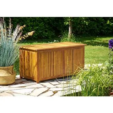 cucunu® Outdoor Storage Box 65 Gallon | 24x36x24 Inches Large Wooden Portable Deck Box & Outdoor Co...