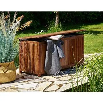 Outdoor Storage Box 65 Gallon with Hinged Lid for Patios