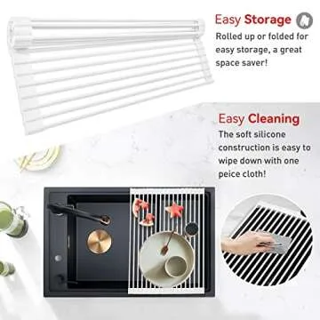 MERRYBOX Roll Up Dish Drying Rack for Space Saving