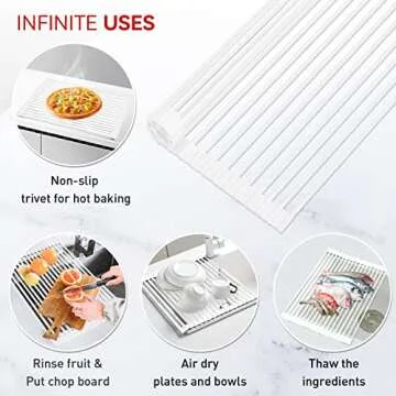 MERRYBOX Roll Up Dish Drying Rack for Space Saving