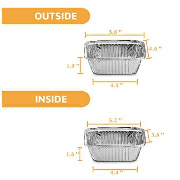 50 Pack Aluminum Foil Pans with Clear Plastic Lids - Perfect for All Your Food Storage Needs