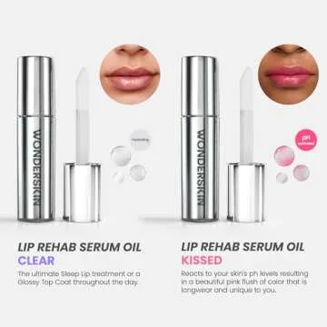 Wonderskin Lip Oil - Lip Rehab Serum Oil, Hydrating and Moisturizing Clear Serum for Dry Lips - Natural, Vegan and Non-sticky (Clear)