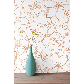 NextWall Linework Floral Wallpaper for Easy Home Updates