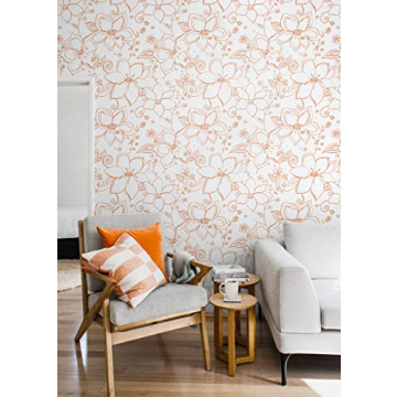 NextWall Linework Floral Wallpaper for Easy Home Updates