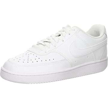Nike Women's Court Vision Low Sneaker, White/White-White, 9 Regular US