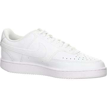 Nike Women's Court Vision Low Sneaker, White/White-White, 9 Regular US