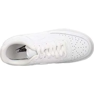 Nike Women's Court Vision Low Sneaker, White/White-White, 9 Regular US