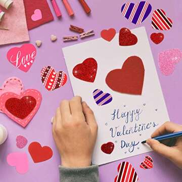 Zonon 400 Pieces Heart Foam Stickers for Crafts