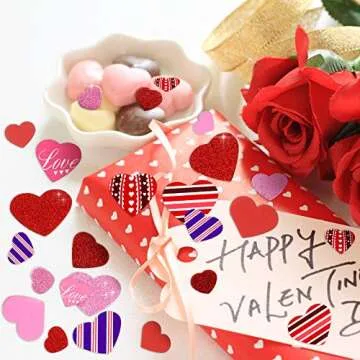 Zonon 400 Pieces Heart Foam Stickers for Crafts