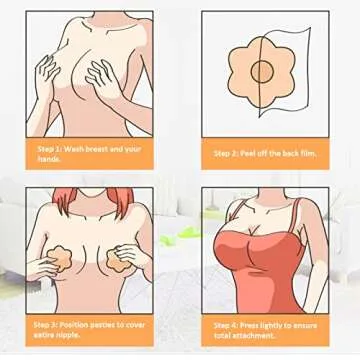 FJYQOP 8 Pairs Nipple Covers for Women, Silicone Reusable Pasties Adhesive Invisible Nippleless Covers Sticky Breast Petal Nude