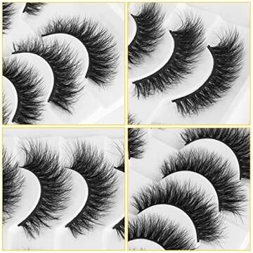 KOUSEI Lashes False Eyelashes Cat Eyes Wispy Natural Faux Mink Lashes 6 Pairs Pack Light Volume Short Fake Eye Lashes Multi-Pack