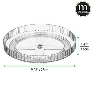 mDesign Fluted Lazy Susan Turntable for Effortless Organization