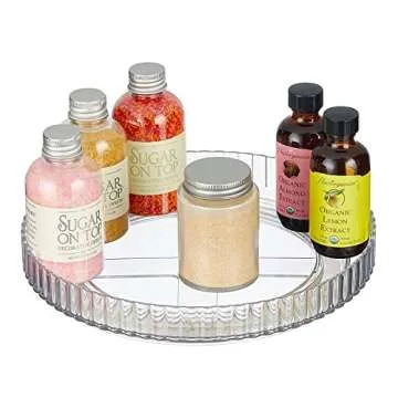 mDesign Fluted Lazy Susan Turntable for Effortless Organization