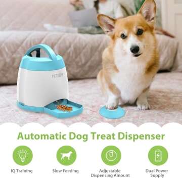 PETGEEK Automatic Dog Treat Dispenser, Interactive Dog Toys Treat Dispensing for IQ Training, Electr...