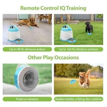 PETGEEK Automatic Dog Treat Dispenser, Interactive Dog Toys Treat Dispensing for IQ Training, Electronic Dog Puzzle Toys with Remote Control, Pet Toys to Keep Them Busy Dual Power Supply, Blue Color