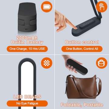 Giryuhd Battery Operated LED Desk Lamp Rechargeable and Portable