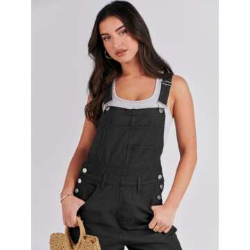 ANRABESS Womens Jean Overalls Loose Fit Adjustable Strap Denim Jumpsuits Rompers Bib Overall 2025 Spring Fashion Work Outfits Black Medium