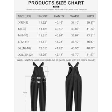 ANRABESS Womens Jean Overalls Loose Fit Adjustable Strap Denim Jumpsuits Rompers Bib Overall 2025 Spring Fashion Work Outfits Black Medium