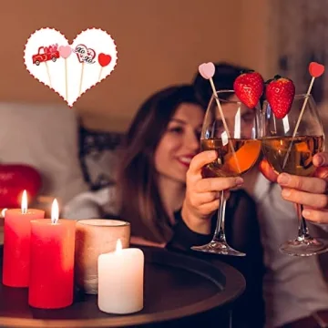 Funtery 200 Pcs Valentine's Day Cocktail Picks for All Occasions