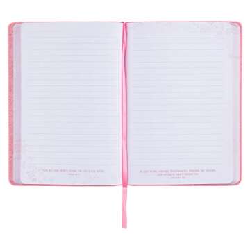 Christian Art Gifts Classic Journal I Know The Plans Jeremiah 29:11 Bible Verse, Inspirational Scripture Notebook, Ribbon Marker, Pink Faux Leather Flexcover, 336 Ruled Pages