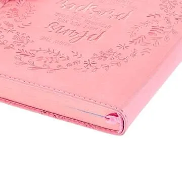 Christian Art Gifts Classic Journal I Know The Plans Jeremiah 29:11 Bible Verse, Inspirational Scripture Notebook, Ribbon Marker, Pink Faux Leather Flexcover, 336 Ruled Pages