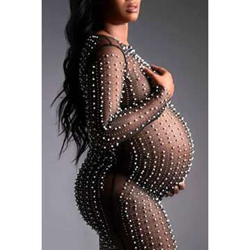 Cecobora Rhinestone Mesh Swimsuit Cover Up for Summer Style