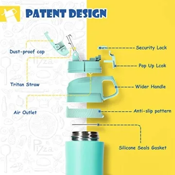 EIJIAN Kids Insulated Water Bottle for Toddlers - 14oz Leak-Proof