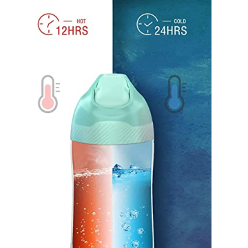EIJIAN Kids Insulated Water Bottle for Toddlers - 14oz Leak-Proof