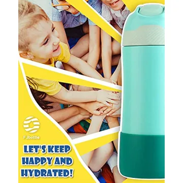 EIJIAN Kids Insulated Water Bottle for Toddlers - 14oz Leak-Proof