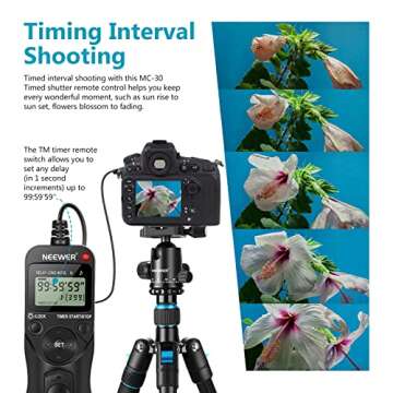 Neewer Photography Digital Interval Meter Timer Remote Control Compatible with Nikon D200 D300 D300S, D700, D810 D800 D800E F5 F6 F100 F90 F90x Kodak DCS-14n Fujifilm Finepix S3pro S5pro