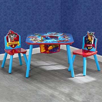 Delta Children Kids Table and Chair Set With Storage (2 Chairs Included) - Ideal for Arts & Crafts, ...